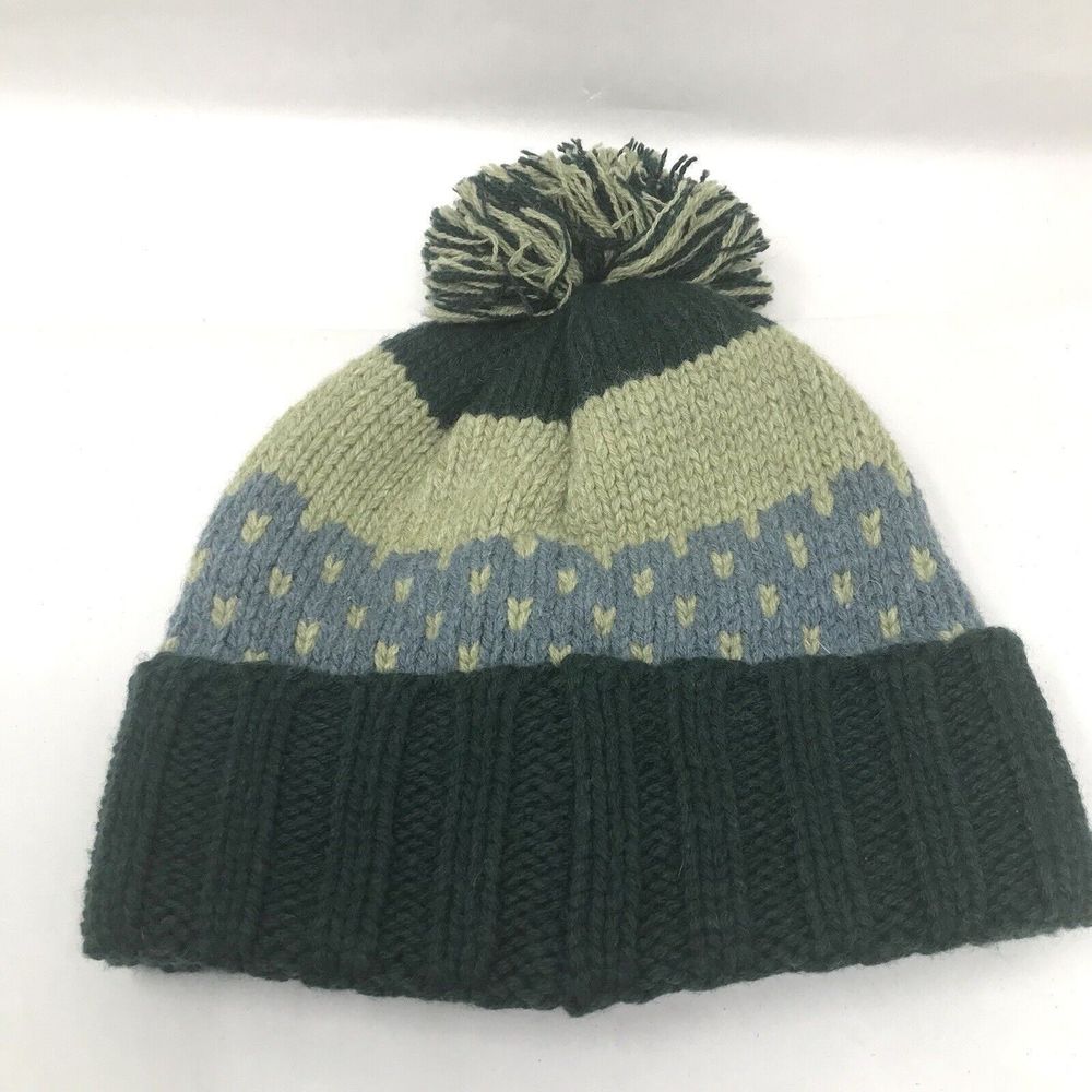 Patagonia Snowbelle Beanie Winter Hat Adult One Size Nordic Knit Northern Green - Picture 2 of 8